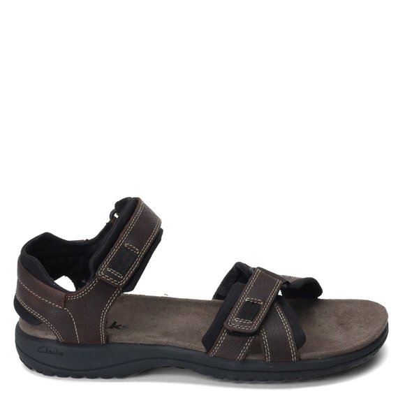 CLARKS Brown Leather Men's Keating Sporty Sandals sz 9 Style 78333 - Picture 3 of 12